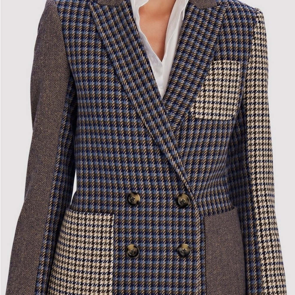 NEW Veronica Beard Faustine Houndstooth Dickey Jacket Size 4 #SJ631